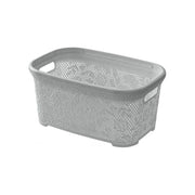 Panier à linge gris avec motif fleuri, 27Lt