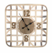 Horloge murale en bois naturel carré cm 60,5 x 60,5 x 9