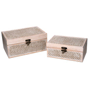 Boîte rectangulaire en bois blanchi 1-2 cm30x20h14