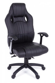 Fauteuil de bureau avec accoudoirs Spider en similicuir noir