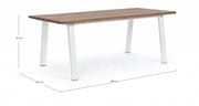 Table de jardin Oslo Blanc Naturel 100x200 cm