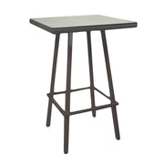 Table de bar en polyrotin adila noyer carré 70x70x107h cm