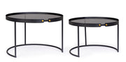 Set de 2 tables basses modernes noires Zeina