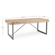 Table urbaine industrielle Garrett avec plateau en bois