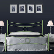 Lit double en fer avec pied de lit vert CONCA 166x208x h117 cm