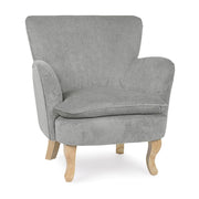 Fauteuil gris clair en tissu style vintage