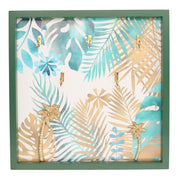 Porte-clés en bois feuilles vertes 5 places cm29x29x3