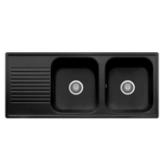 Samet Evier 116x50 2 bacs Granitovero1162vsnep égouttoir noir