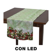 Chemin tissu branches led bleu cm40x150