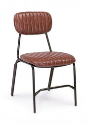 Chaise Debbie vintage orange foncé en éco-cuir