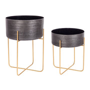 Lot de 2 portes aluminium style design noir