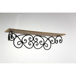 Étagère en métal avec haut en bois 51 x 13 x 14 cm