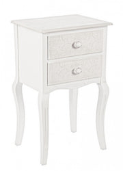 Commode en bois blanc 2 tiroirs Clorine 41 x 33,5 x 68 cm