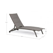 Chaise longue Cleopas en aluminium gris tourterelle avec roues