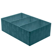 Tiroir rectangulaire en polyester vert d'eau 3 compartiments cm31x21h10