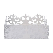 Porte-serviettes carré en métal flocon de neige blanc cm16,5x16,5h5