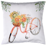 Coussin en tissu avec vélo blanc cm43x43