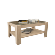 Table de salon avec étagère en verre olmo couleur h41x90x60cm
