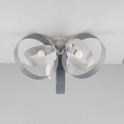 Plafonnier moderne en fer trois lumières Blanc Gris trois lumières 44x h26 cm