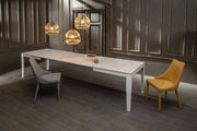 Tavolo allungabile cemento bianco 80 cm x 130-290 cm H. 76 cm
