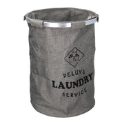 Panier rond pliable en tissu gris cm ø40h55