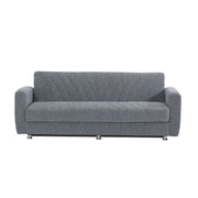 Canapé convertible 3 places en tissu gris avec bac 214x80xH.83 cm
