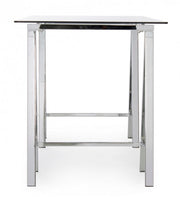 Alchimia Chrome bureau moderne avec plateau en verre 140x70x76h cm