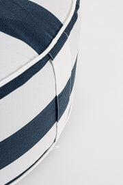 Pouf Rayé Gonflable Blanc-Bleu