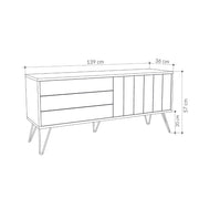 Meuble TV Picadilly avec Structure Anthracite et 2 Portes Repliables H 57 x L 139 x P 36 cm