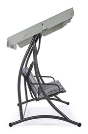 Rocking chair acier trois places Anthracite GRELY 190x120x h185 cm