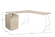 Bureau d'angle avec commode en bois Kavita