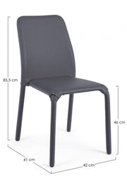4x pathos pu gris chair mord. 0731798