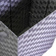 Corbeille rectangulaire en polyester doublé gris cm40x30h53