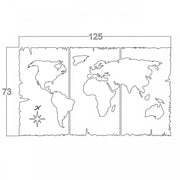 Cadre décoration murale carte noire 125x73 h (MT1924241)