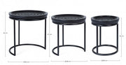 Set de 3 tables basses design Kirtan noires