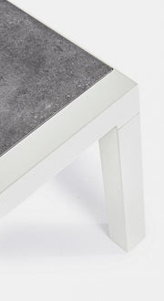 Table basse d'extérieur en aluminium blanc KLEDI LUNAR 120x70x h43 cm