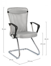 2x Chaise de Bureau C-Br Kingston Gris