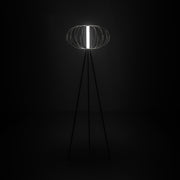 Lampadaire en acier avec abat-jour noir brillant 50x50x150h cm