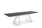 Table extensible avec pieds en aluminium et plateau noir 170/270x90x76h cm