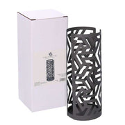 Porte-gobelet rond en métal flèches gris foncé cm ø8h20