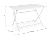 Table d'extérieur en aluminium blanc ELIN 110x70x h71 cm