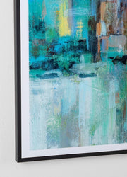 Quadro skyline ville avec corniche cm 120x90