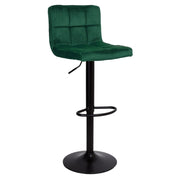 Tabouret réglable vert foncé avec pieds noirs mats