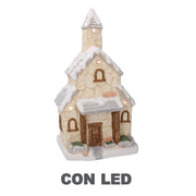 Maison en résine crème cm27x21h53