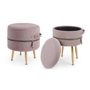Lot de deux poufs roses avec ouverture