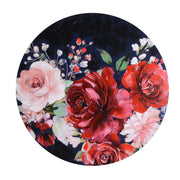 Peinture ronde en bois avec fleurs rouges cm ø80h2,6