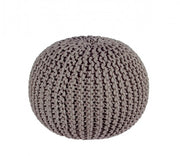 Pouf moderne tressé gris foncé 50 cm