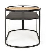Table basse ovale en acier noir Elyot