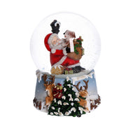 Boule de verre avec boîte à musique père bleu cm10x11h14,5