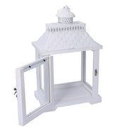 Lanterne carrée en bois blanc cm24x16h39